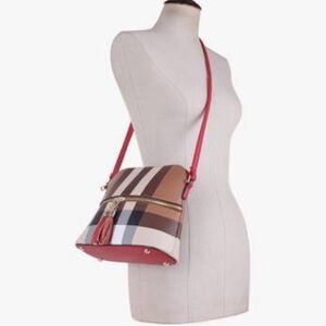 NEW! Stylish Brown and Red Crossbody Bag